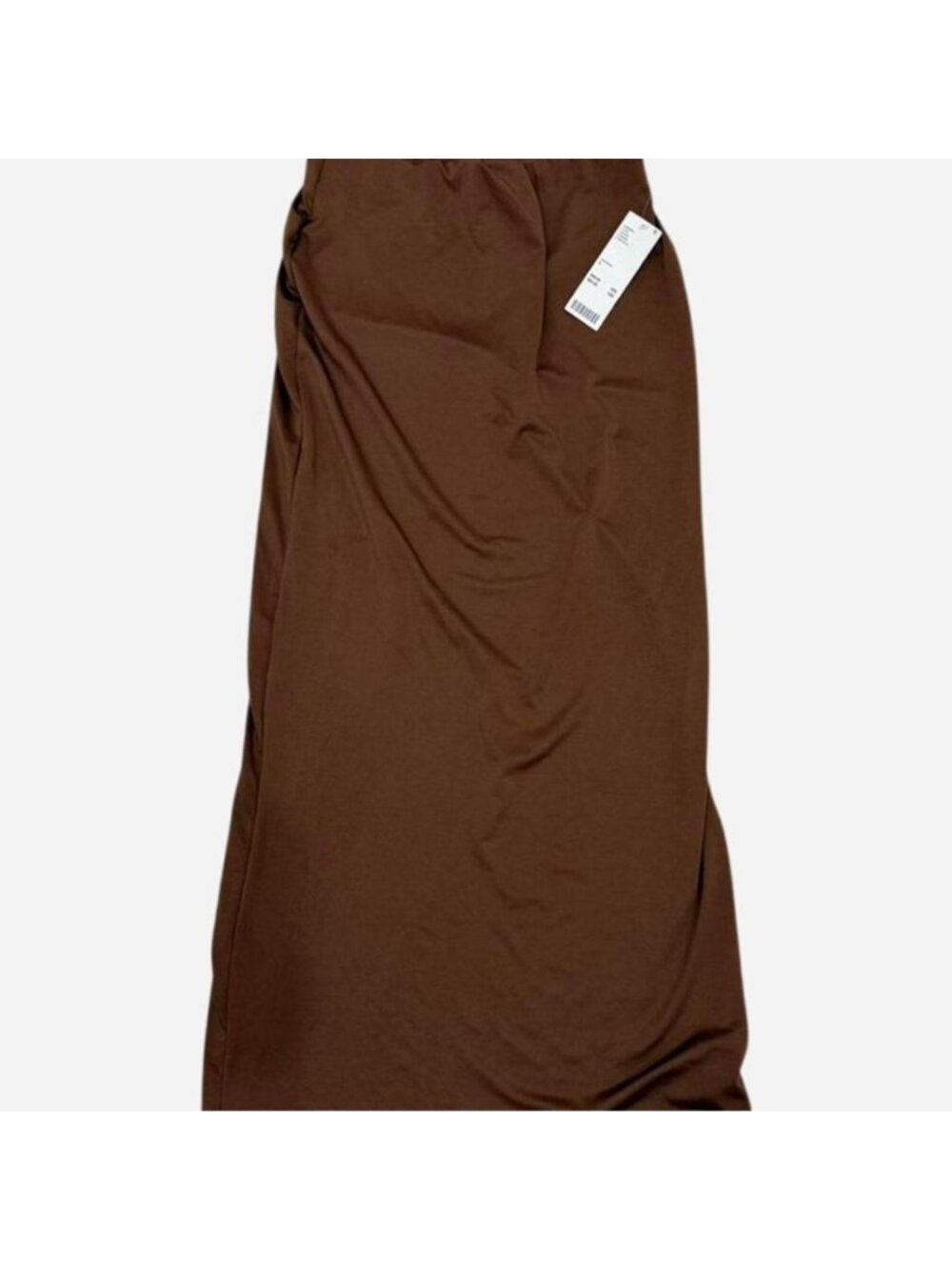 Brown maxi skirt with a flowy, boho vibe